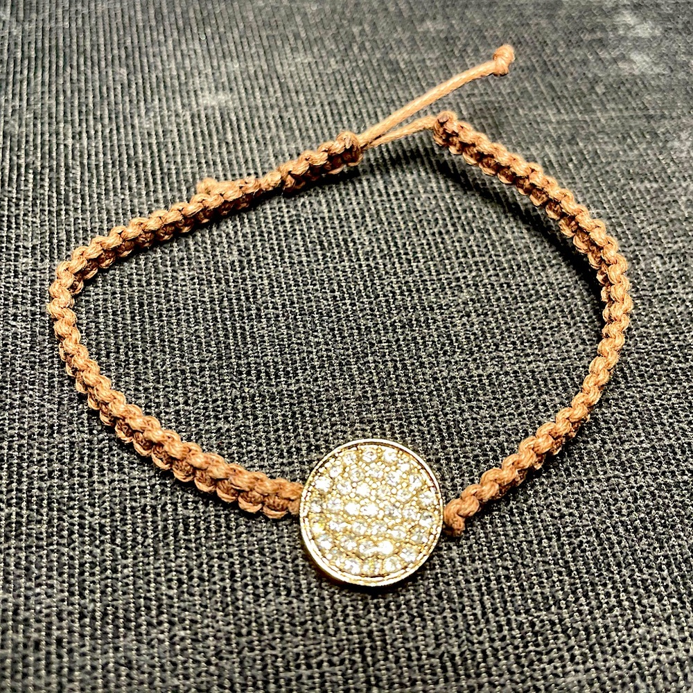Braided Rhinestone Pull Bracelet
